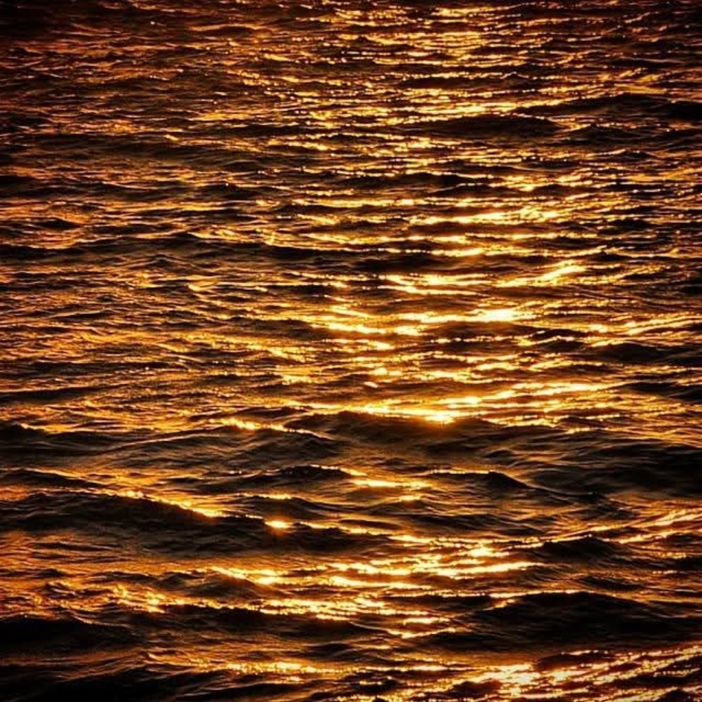 Golden Ocean Waves Art Print